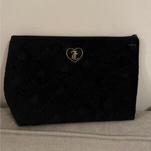 Juicy Couture Black Cosmetic Bag with Gold Heart Accent